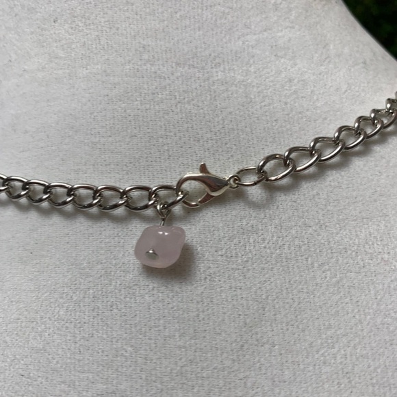 Pink Jasper and Rose Quartz Fairy Choker Necklace - Picture 4 of 4